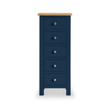 Farrow Navy Blue 5 Drawer Tallboy Chest from Roseland Furniture