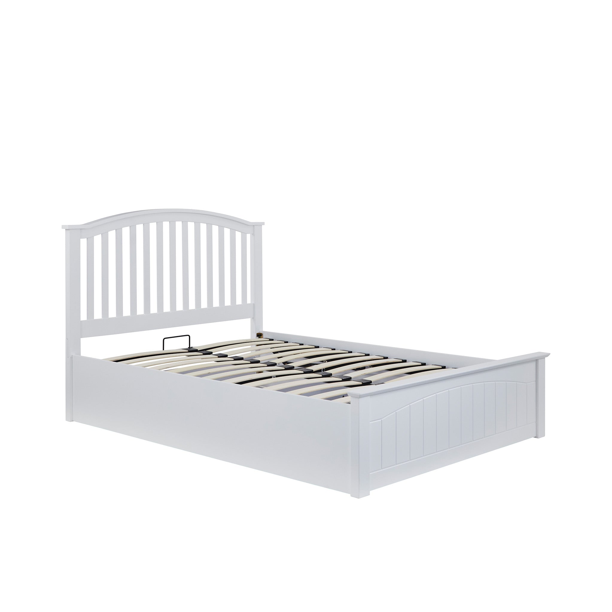 Twin white bed frame deals with storage