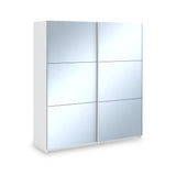 Holland White 180cm Sliding Full Mirror Double Wardrobe from Roseland Furniture