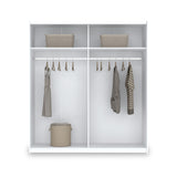 Holland White 180cm Sliding Full Mirror Double Wardrobe