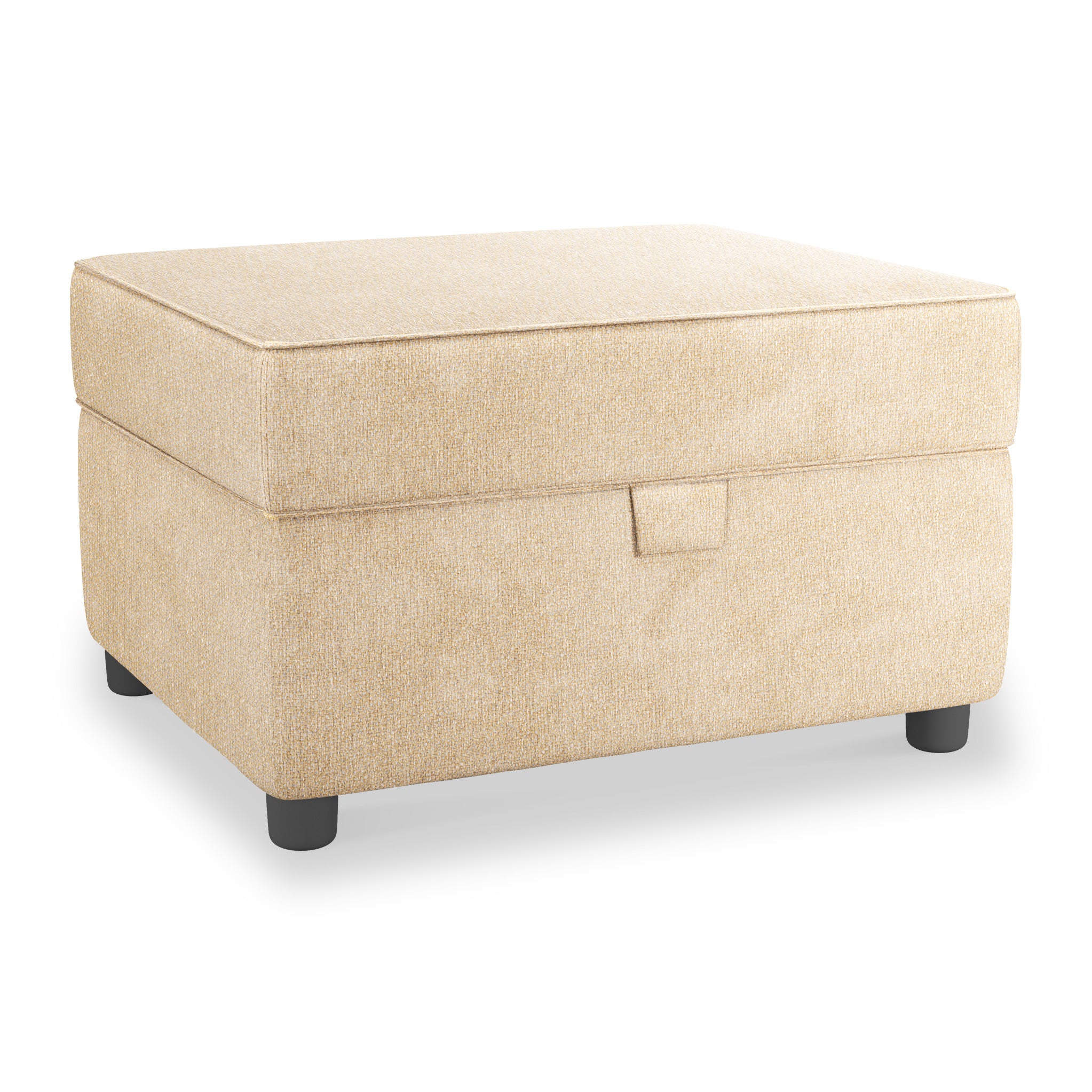 Yellow footstool store with storage