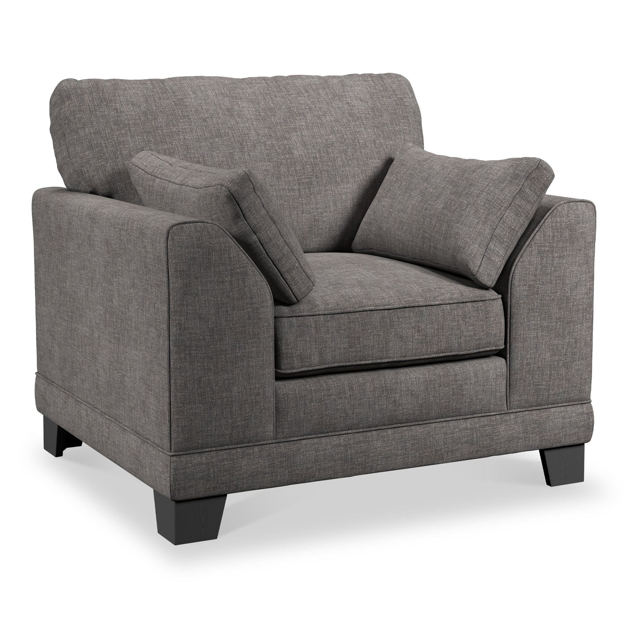 Jules Contemporary Fabric Armchair in Light or Dark Grey