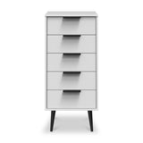 Asher White Tallboy Chest of Drawers from Roseland Furniture