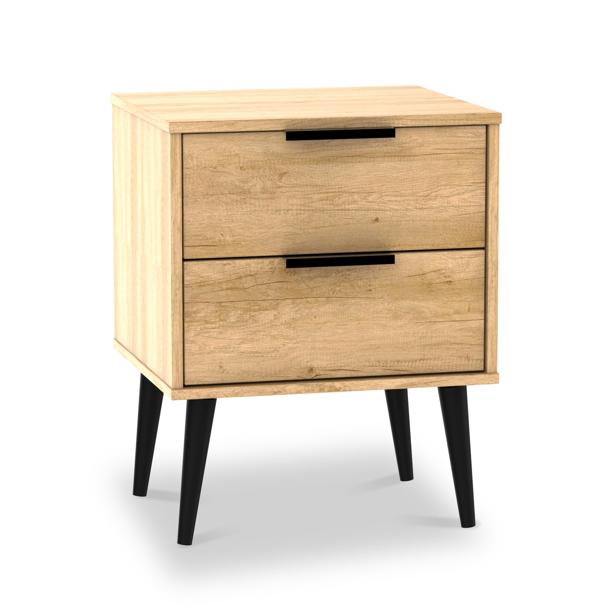 2 drawer deals wooden bedside table