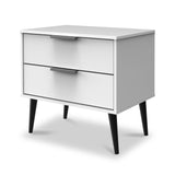 Asher White 2 Drawer Sofa Side Table