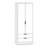 Asher White 2 Door 2 Drawer Wardrobe from Roseland Furniture