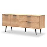 Asher Light Oak 2 Drawer 2 Door Wide Sideboard Cabinet