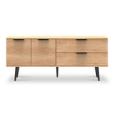 Asher Light Oak 2 Drawer 2 Door Wide Sideboard Cabinet from Roseland Furniture