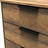 Moreno Rustic Oak Wooden 4 Drawer Chest with Black Hairpin Legs