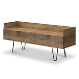 Moreno Rustic Oak Media Television Unit with Black Hairpin Legs