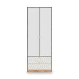 Mila White 2 Door 2 Drawer Wardrobe from Roseland