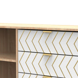 Mila White with Gold Hairpin Legs 6 Drawer Sideboard from Roseland