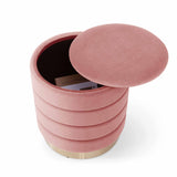 Mia Twin Pack Velvet Storage Stool - Blush