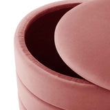 Mia Twin Pack Velvet Storage Stool - Blush