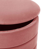 Mia Twin Pack Velvet Storage Stool - Blush