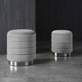 Mia Grey Twin Pack Velvet Storage Stool lifestyle image