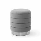 Mia Twin Pack Velvet Storage Stool - Grey