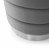 Mia Twin Pack Velvet Storage Stool metal base - Grey