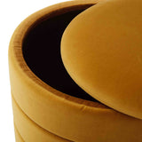 Mia Twin Pack Velvet Storage Stool - Mustard