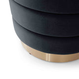 Ivy Twin Pack Velvet Storage Stool with gold base - Blue Ink