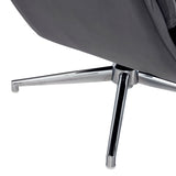 Otis grey velvet tv armchair and stool