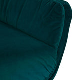 Otis teal velvet tv armchair and stool