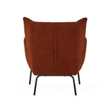 Knox Orange teddy boucle armchair with stool