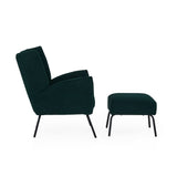 Knox Green teddy boucle armchair with stool