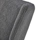 Knox Grey teddy boucle armchair with stool