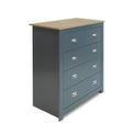 Bradley Blue Chest of Drawers with Oak Top from Roseland