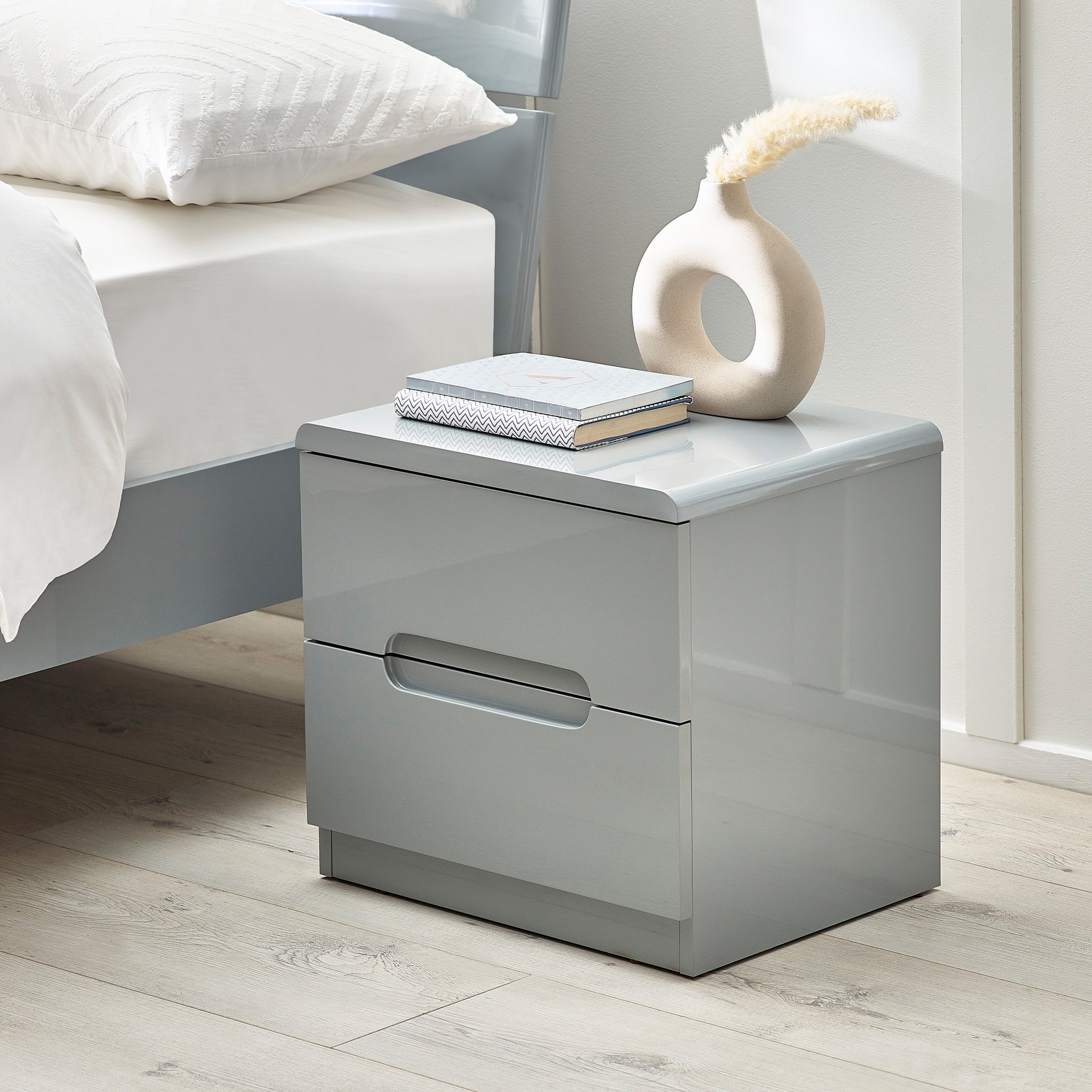 High bedside outlet table