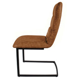 Side view of Cloudy Tan Maitland Faux Leather Dining Chairs by Roseland Furniture