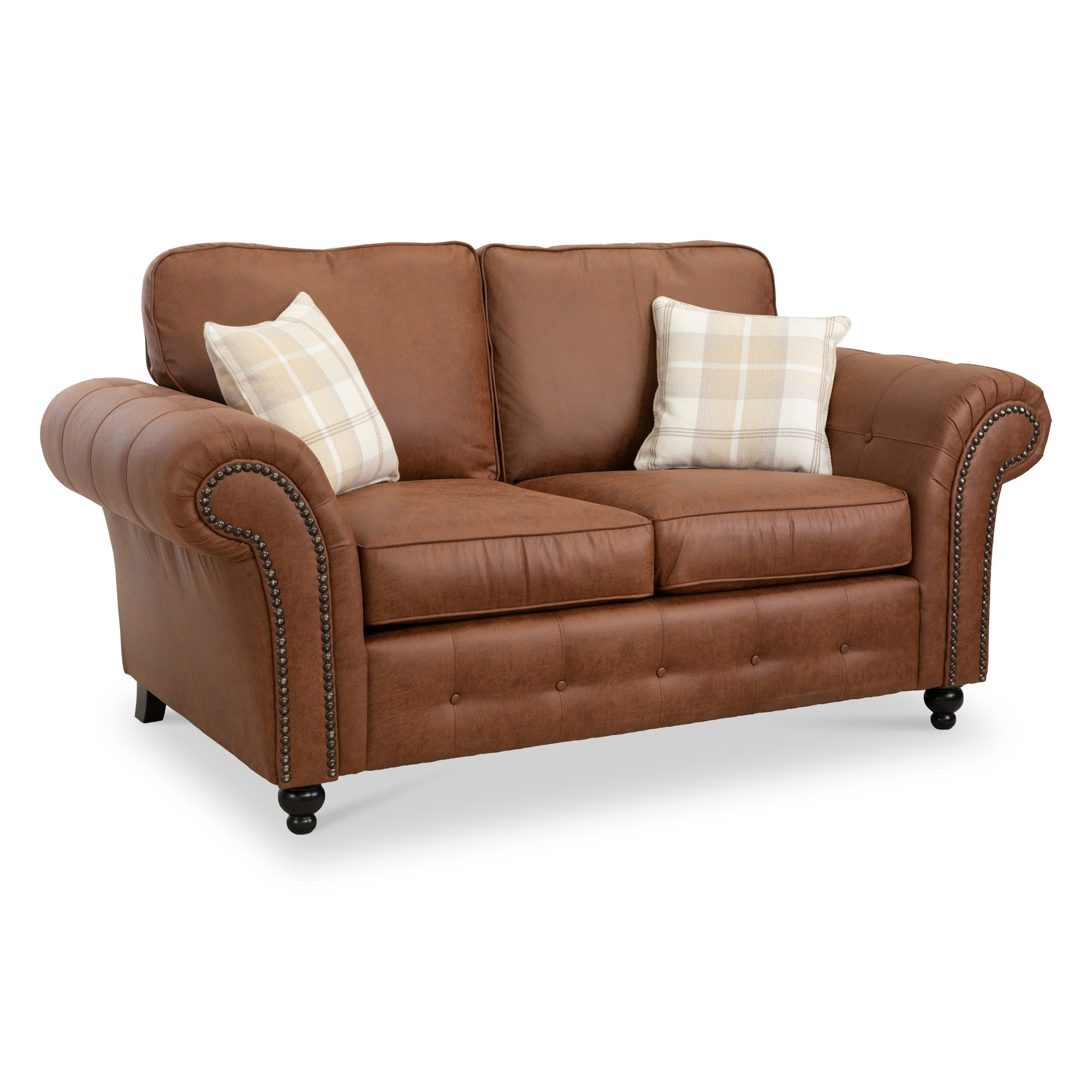 Dark brown faux 2024 leather couch