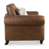 Edward Chocolate Faux Leather 2 Seater Sofa