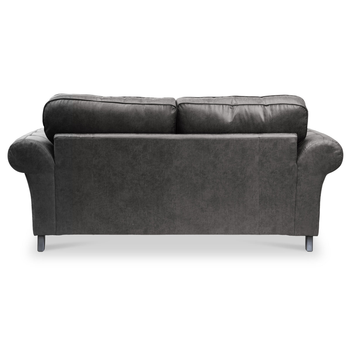 Edward Black Faux Leather 3 Seater Sofa