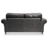 Edward Black Faux Leather 3 Seater Sofa