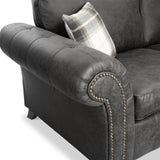 Edward Black Faux Leather 3 Seater Sofa