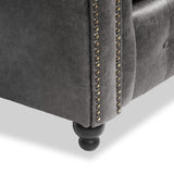 Edward Black Faux Leather Armchair