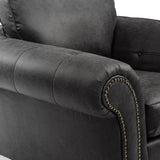 Edward Black Faux Leather Armchair