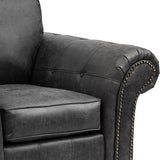 Edward Black Faux Leather Armchair