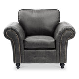 Edward Black Faux Leather Armchair