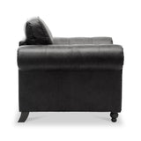 Edward Black Faux Leather Armchair