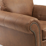 Edward Chocolate Faux Leather Armchair