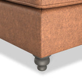 Edward Chocolate Faux Leather Footstool