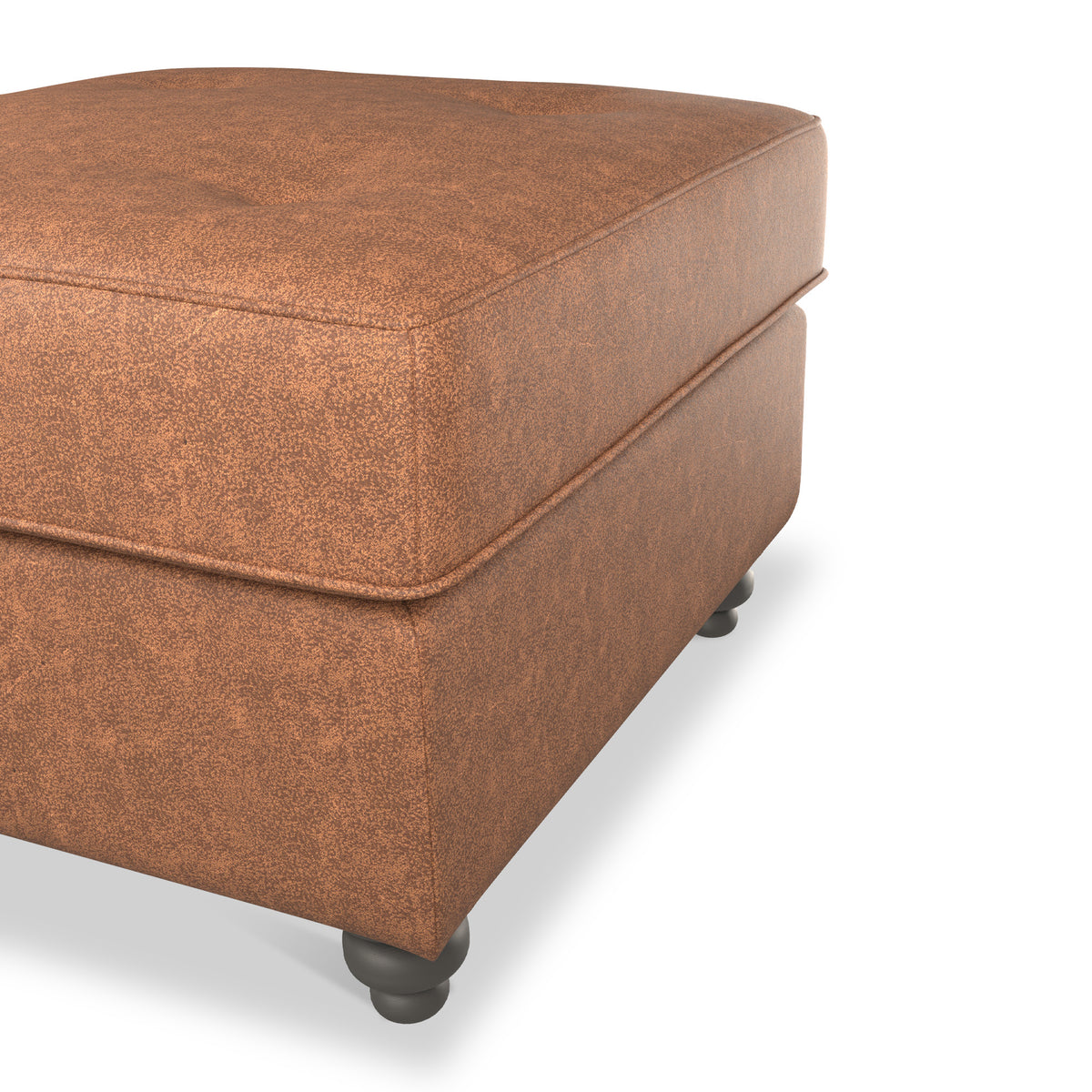 Edward Chocolate Faux Leather Footstool