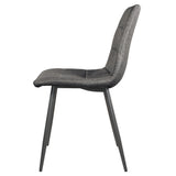 Olivia Dark Grey Faux Leather Padded Dining Chair