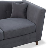 Pippa Steel Grey Plush Velvet 2 Seater Sofa from Roseland Furniture