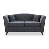 Pippa Steel Grey Plush Velvet 2 Seater Couch