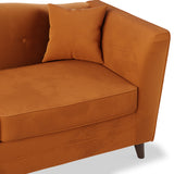 Pippa Burnt Orange Plush Velvet 3 Seater Sofa