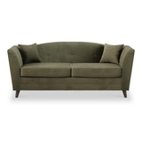 Pippa Fern Green Plush Velvet 3 Seater Couch